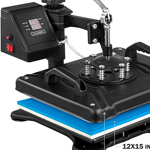 Prensa térmica 5 en 1 Clamshell 12 x 15 pulg 1250W miniatura 3