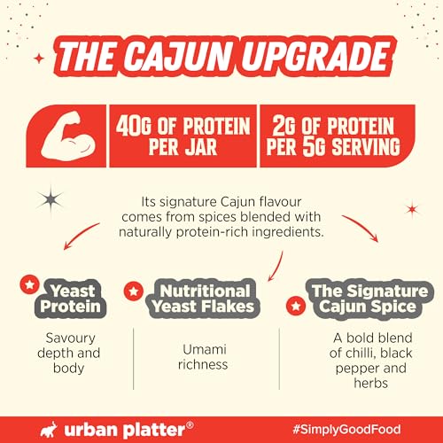 Image of Urban Platter Keto-friendly Cajun Seasoning, 100g (High-Protein, Crafted with Nutritional Yeast & Yeast Protein, Bold Louisiana-Style Spice Blend)