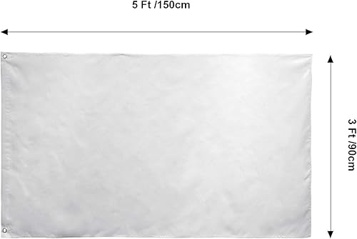 Miniatura 2 de 6 banderas de 3 x 5 pies, color blanco liso, multicolor, banderas de color puro, banderas de tafetán de seda cosidas en blanco con ojales para