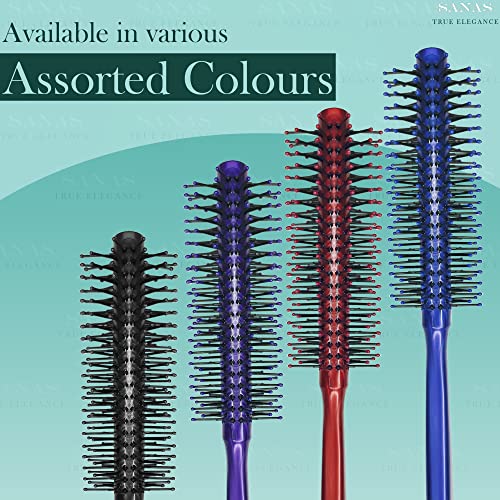 Image of Sanas Round Hair Styling Brush (1Pc) Soft Bristle Round Hair Brush Flexible Detangling Brush Roller Hair Brush Anti-Static Hair Brushes For Women (1Pc) (Assorted)