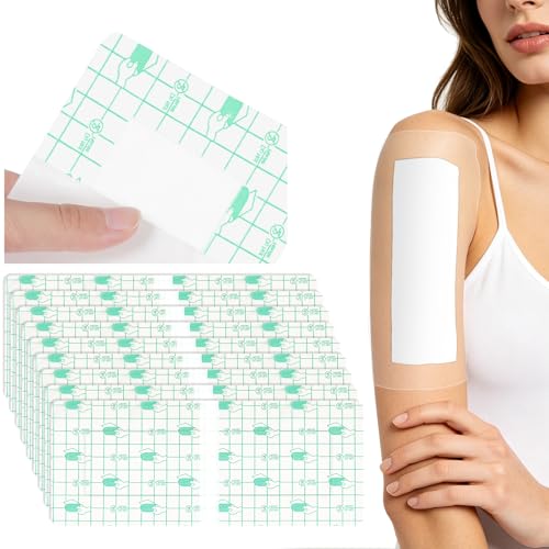 AOOWU Apósitos Estériles para Heridas, 28 PCS Apositos Adhesivos Grandes Ideal (10 x 25cm), Empaquetado Individualmente Apósitos Estériles con Fuerte Adherencia para Contra Cortes y Arañazos