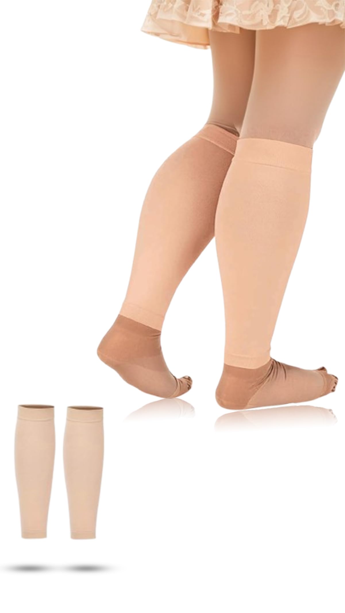 Sweet seven 1 Pair Leg Compression Sleeves for Men and Women - Plus Size Calf Support Sleeve for Varicose Veins, Shin and calf Pain Relief, Graduated Circulation Recovery