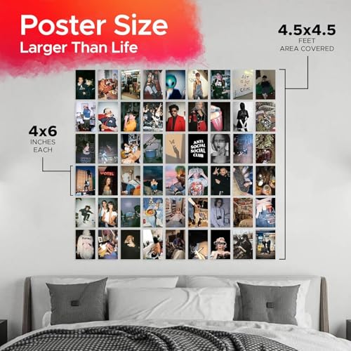 Image of 54PCS Grunge Aesthetic Picture for Wall Collage, 50 Set 4x6 inch, Cool Collage Print Kit, Cool Room Decor for Girl, Wall Art Prints for Room, Dorm Photo Display, VSCO Posters for Bedroom (Grunge Wall Collage Kit)