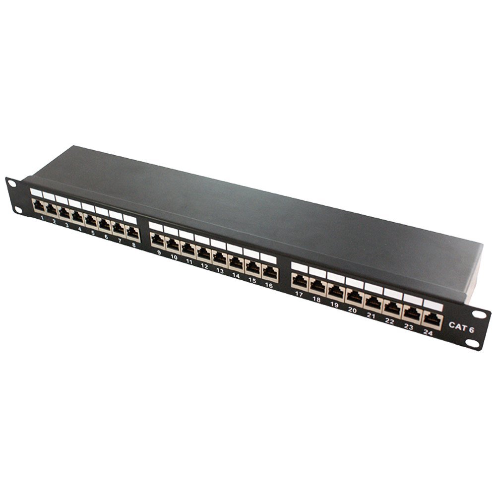 Logilink Panel De Conexión 19 Zoll Cat.6, 24 Puertos, STP, Negro