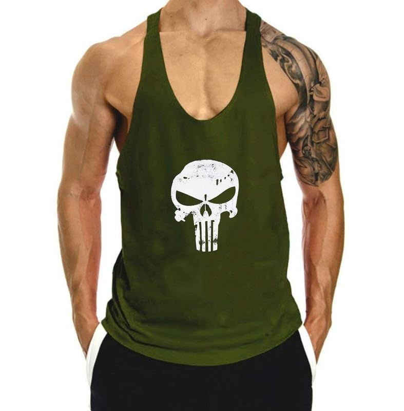 the blazze Gym Vest for Men Sleeveless Tshirt for Boys Breathable for Skull Gym Vest Lightweight Men Sleeveless T Shirts for Printed Comfortable Gym Wear for Men Vests for Men L2597-picture-43