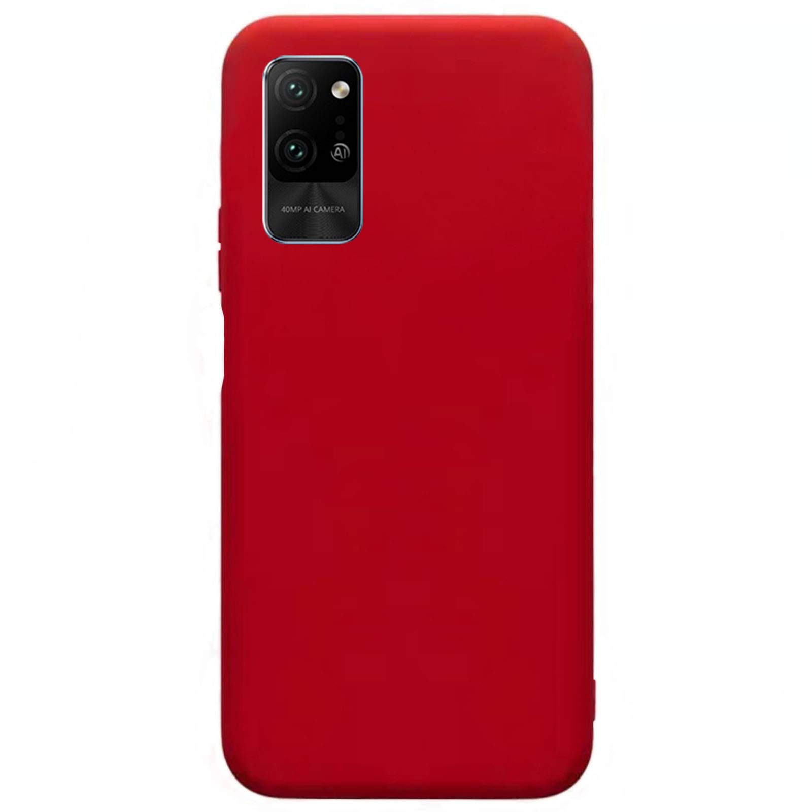 Compatible with Huawei Honor Play 4Pro Phone Case(2020)+3D Tempered Glass Film/Slim Protector Shell-Bumper Anti-Scratch Shockproof Cover Soft TPU Silicone Case for Huawei Honor Play 4Pro-Red