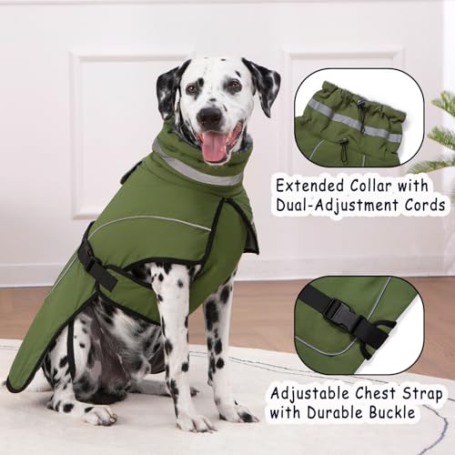 Axcimond Mantel Hund Wasserdicht Winter Hundemantel Warm Wasserdicht Hundejacke Fleece Hundepullover Hundemantel mit Fellkragen Reflektierend Winterjacke für Kleine Mittlere Große Hunde Regenmantel