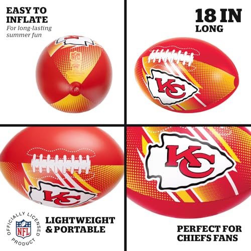 Image of BigMouth 18 inch Inflatable Pool Football Officially Licensed NFL Fan Gear Merchandise Beach Ball Games for Adults and Teens