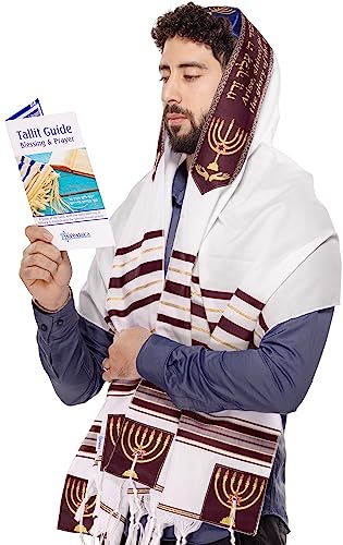 Image of Tallit Prayer Shawl with Matching Bag, Certified Kosher, Kumi Ori Uniq Design Made in Israel, Soft Acrylic Tallit