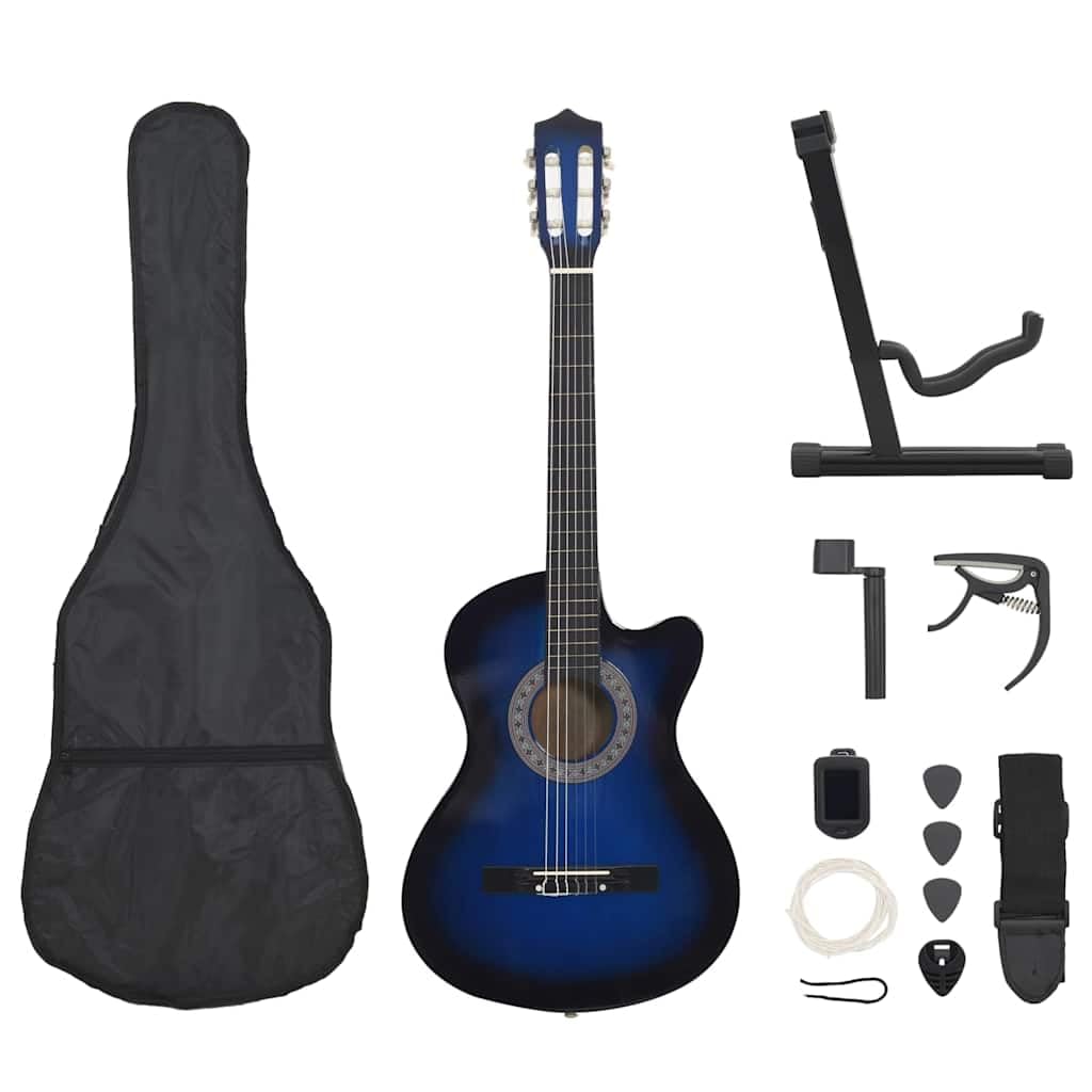 Genérico Set de Guitarra clásica Occidental 12 pzas 6 Cuerdas Azul 38",Arte y Ocio,Hobbies y Artes Creativas,Instrumentos Musicales,Instrumentos de Cuerda,Guitarras,70135