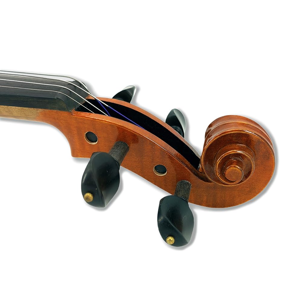 Kit violino 4/4 a 4 corde di fascia alta fatto a mano in acero posteriore e laterale, in legno di abete rosso, tastiera in ebano con custodia e archetto in legno di Brasile (intarsio floreale