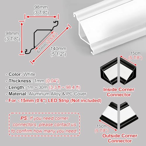 Moulure décorative de plafond sans éblouissement avec diffuseur LED - 8