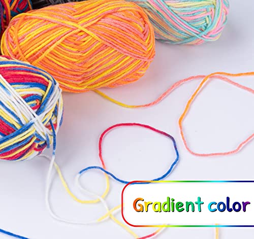 ilauke 12-Farben Baumwollgarn-Set, 600g (12x50g) 4-Fädig, 1200m Handstrickgarn mit Tragetasche – Bild 9