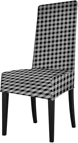 Miniatura 2 de WONDERTIFY Fundas de silla de cuadros de búfalo blanco negro para comedor rústico vintage de cuadros cuadros cuadros de cuadros elásticos para