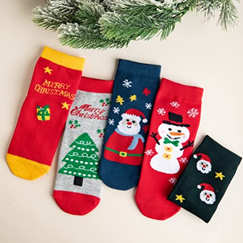 5 Pairs Unisex Baby Girls Boys Christmas Socks Holiday Xmas infant Toddler Kids Winter Warm Socks2