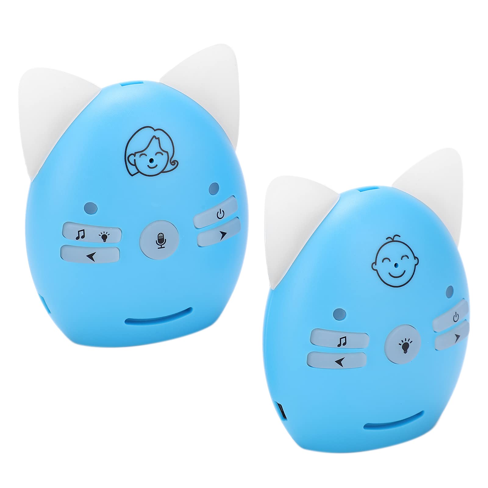 Baby Monitor Audio per Bambini, Monitor Digitale Wireless con | Anti-interferenza FHSS, Portata 200-300 M, Luce Notturna, Volume 10 Livelli, Avviso Muto