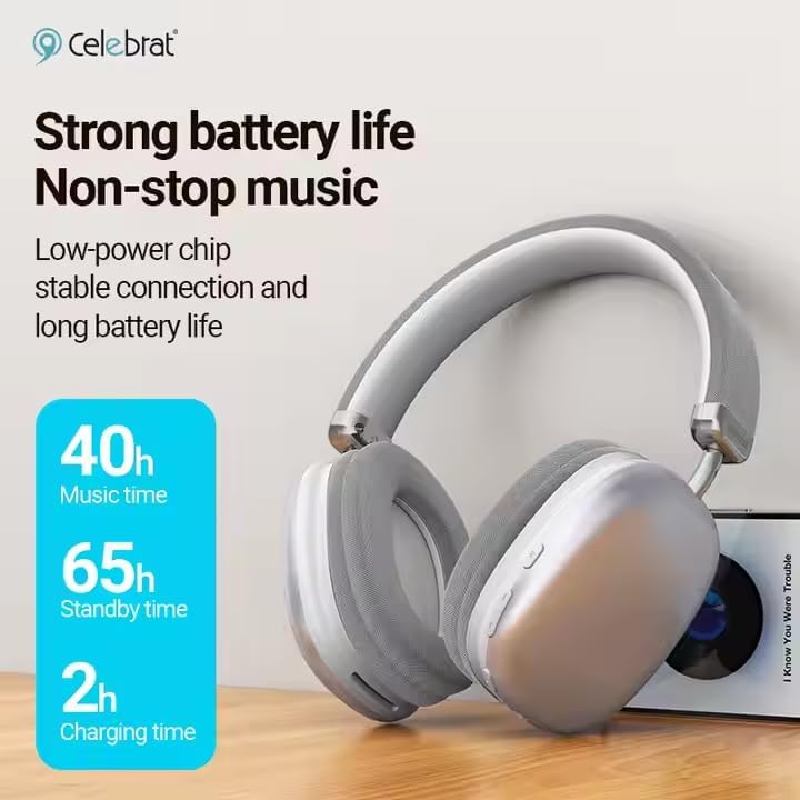 Wireless Bluetooth Headphones Active Noise Cancelling 42 Hours Playtime,Over-Ear Headphones with Microphones, HiFi Audio Adjustable for iPhone/Android(White) - Image 4