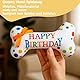 PangWuu 2 Hundegeburtstag Spielzeug Set, Hundespielzeug Kleine Hunde, Hundekuchen Geburtstag, Welpenspielzeug, Spielzeug Hund, Hunde Geburtstag Deko, 1 Knochen und 2 Kuchen Spielzeu