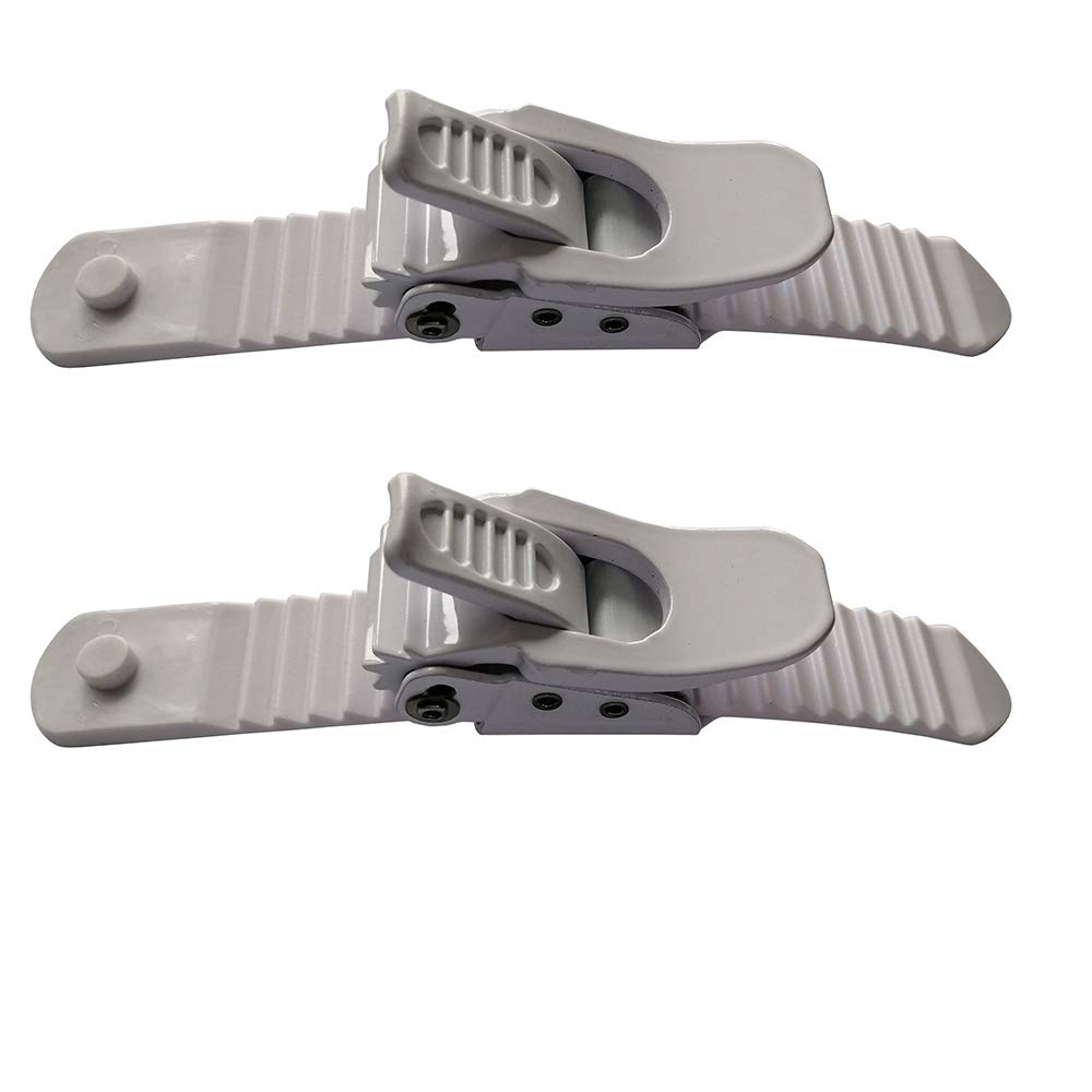 UP100 1 Sets Snowboard Binding Parts 2 Ratchet Buckles and 2 Ladder Straps White for Snowboard Strap-in Toe Tongue Binding System