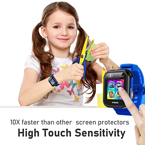 Keepamor 2 Pack Screen Protector Only Compatible with VTech Kidizoom Smartwatch DX2 Kids Hard Case with Tempered Glass Ultra-Thin Overall Protective Cover for Boys and Girls, Black*2 - Image 5