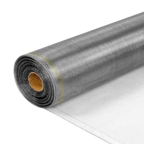 304 Stainless Steel Mesh Screen Roll 47.2 inch x 98.4 ft Window Screen Replacement Wire Mesh for Air Vent Window Door Patio Porch Mesh Barrier for Block Flying Insects