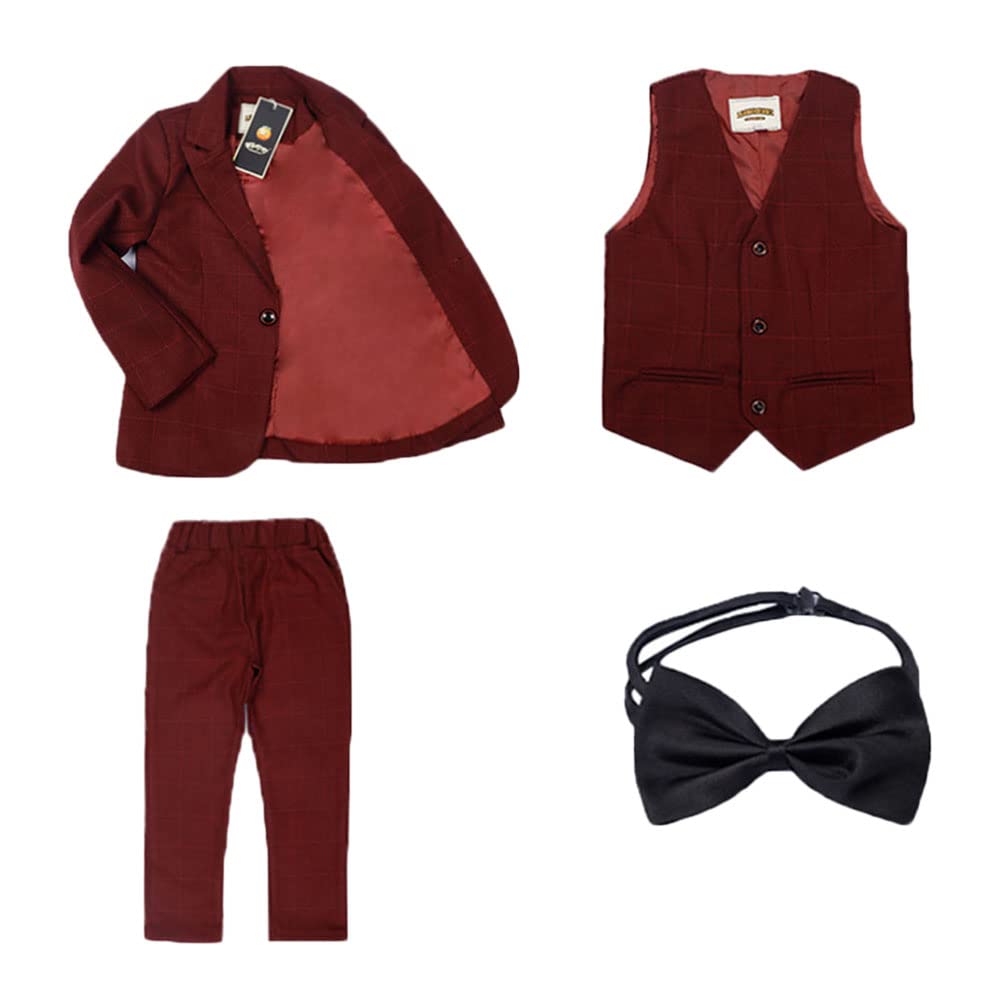 Niño Traje de Ceremonia Conjunto de 4/5 Piezas Slim Fit Formal de Esmoquin Conjunto de Traje Elegante para Bautizo Comunión
