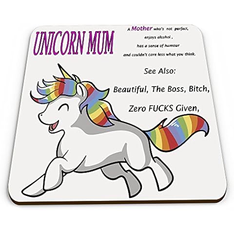 Unicorn Mum Alcohol Mug Coaster Cover