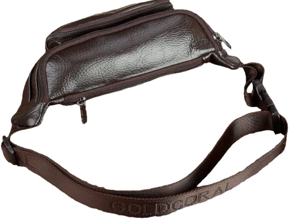 Large Fanny Packs for Women Genuine Leather Mens Waist Bag Fashion Running Travelling (Brown)