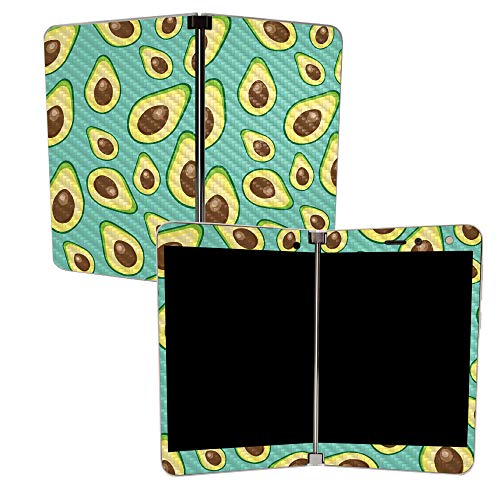 Image of MightySkins Carbon Fiber Skin for Microsoft Surface Duo - Seafoam Avocados | Protective, Durable Textured Carbon Fiber Finish | Easy to Apply | Made in The USA