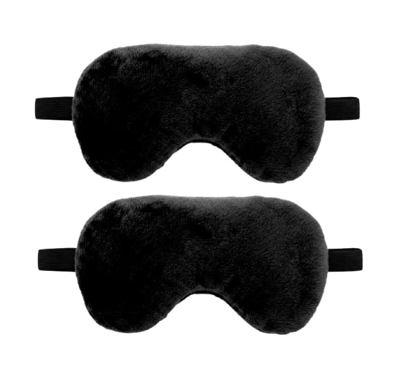 Image of Travelling Sleep Mask Light Blocking Sleeping Eye Mask With Elastic Strap For Deep Sleep, Travel, Meditation, Nap, Airplane And Office Rest Use Blind Fold For Comfortable Sleeping [Black] (Pack Of 2)