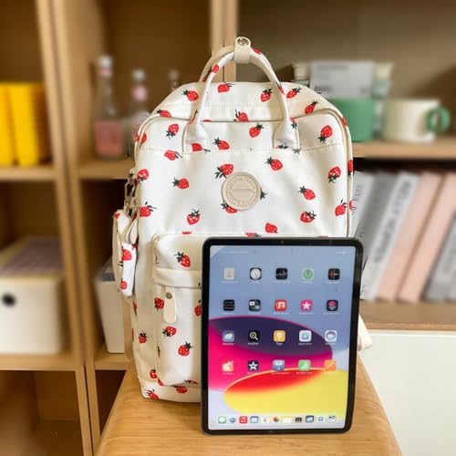 Strawberry Backpack for Women Aesthetic Travel Daypack Coquette Strawberry Rucksack Cute Kawaii Nylon Rucksack4
