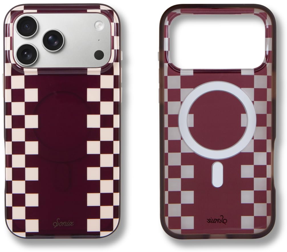 Sonix Case for iPhone 18 Pro Max, 17 Pro Max | Diner Check Cognac/Nude