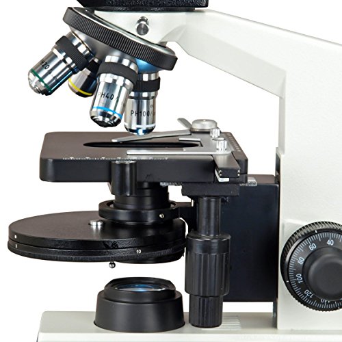 Image of OMAX 40X-2500X LED Trinocular Compound Microscope with Phase Contrast Kit