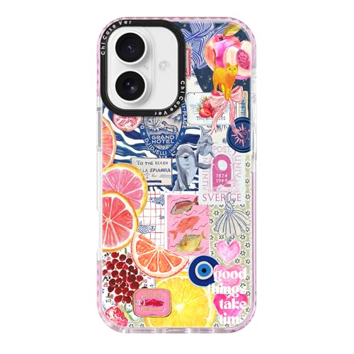 Coque iPhone 16 Plus MagSafe Y2K motif agrumes souple et protection antichoc