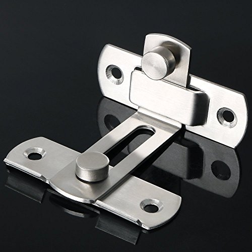 Alise Stainless Steel Flip Latch Right Angle Gate Latches Bar Latch For Window Moving Sliding Barn Bathroom Doors,Brushed Nickel #TOP4