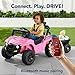 Best Choice Products Kids 12V Electric Ride On UTV Car and Trailer w/Parent Control, LED Lights, 2 Speeds, Bluetooth - Pink