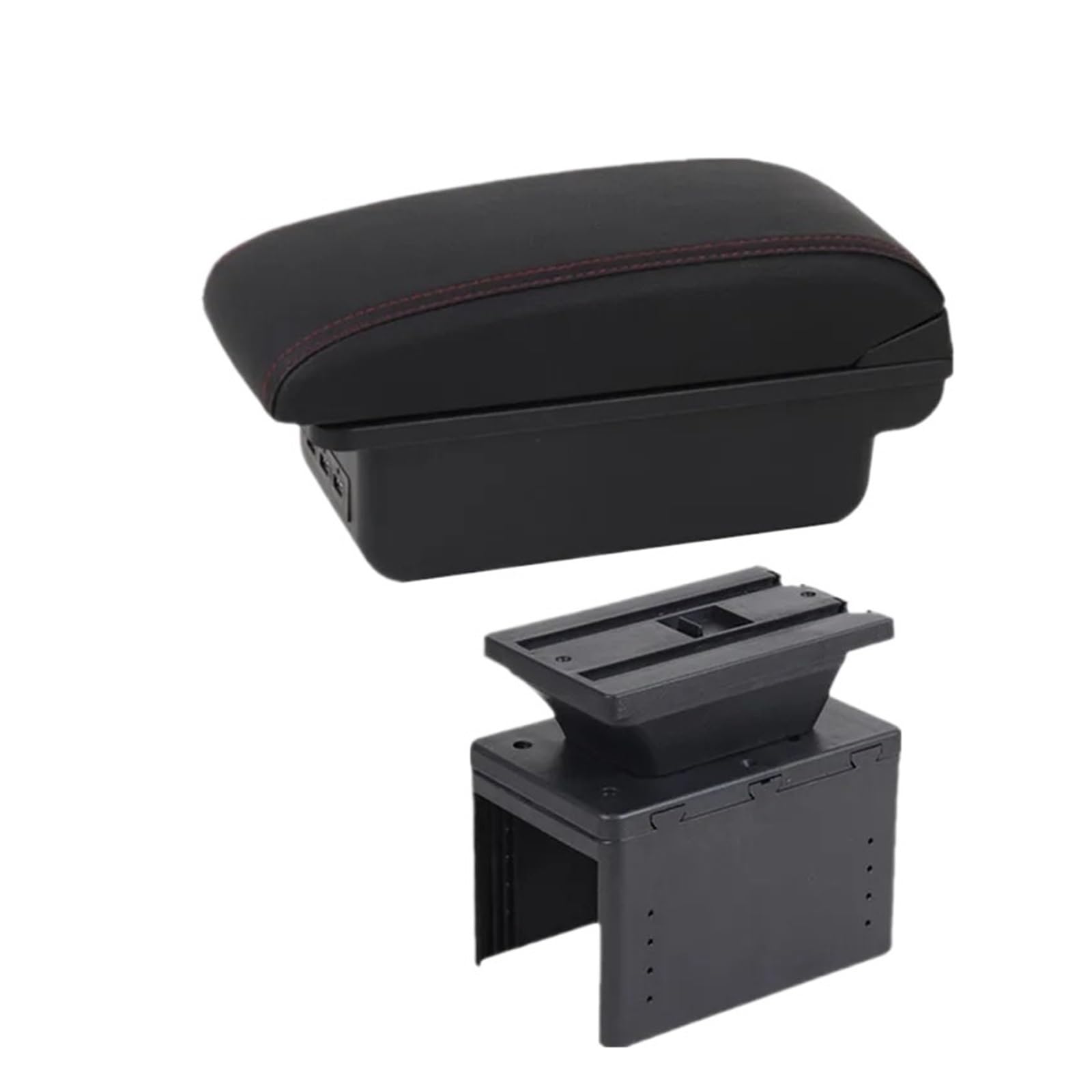 Udhqajc B1 Black Red 3Usb Universal Car Armrest Box Model Accessories Storage Retrofit Parts Increase Relieve Fatigue Car Centre Console Armrest Box