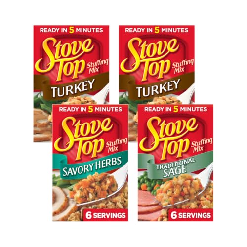 Image of Stove Top Stuffing Mix Pack - Turkey (2), Savory Herbs & Traditional Sage, 6 oz, 4 Count (Variety Pack)
