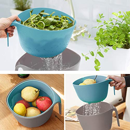 Miherom Kitchen Colander Bowls Set For Soaking,Washing,Draining Pasta,Vegetable,Fruit,Rice,Quinoa,Small Grains And Berry Mixing-4.5Quart #TOP5
