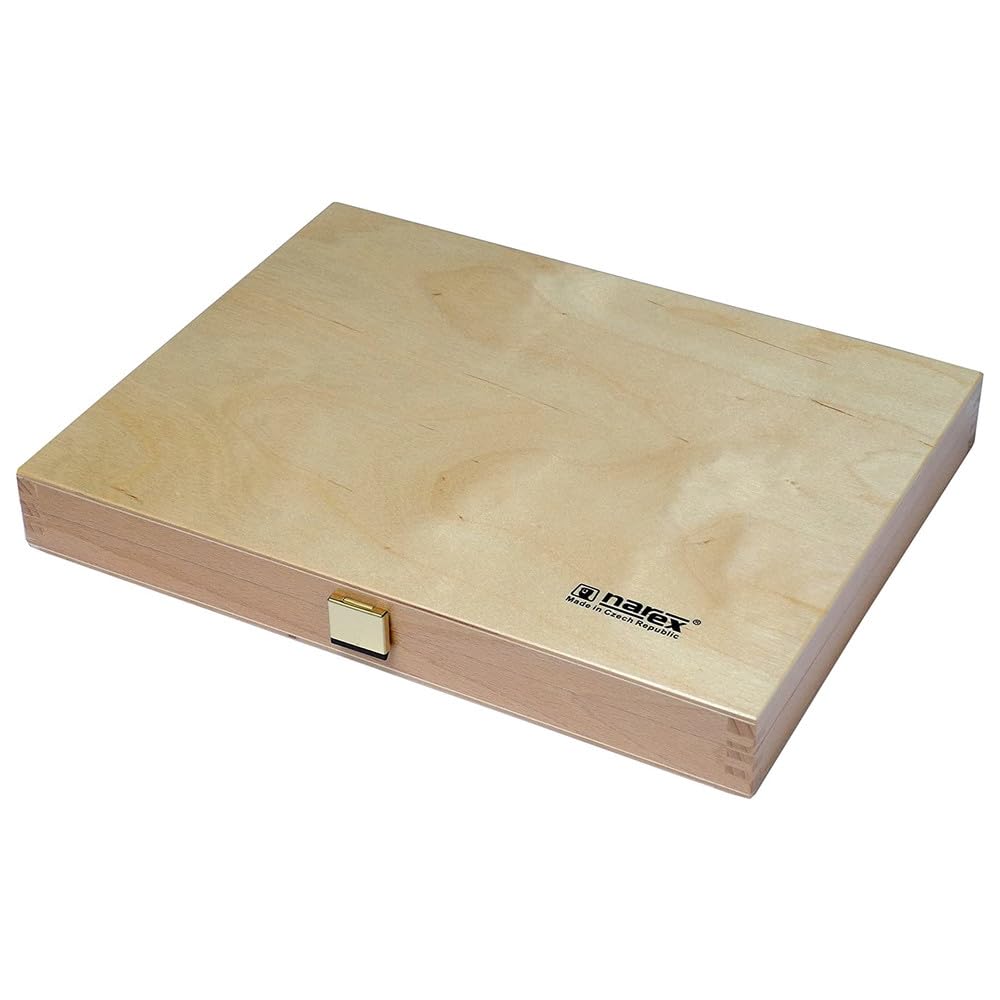 Narex Set di scalpelli a bordo smussato, con manici in legno, in custodia di legno, set da 6 pezzi