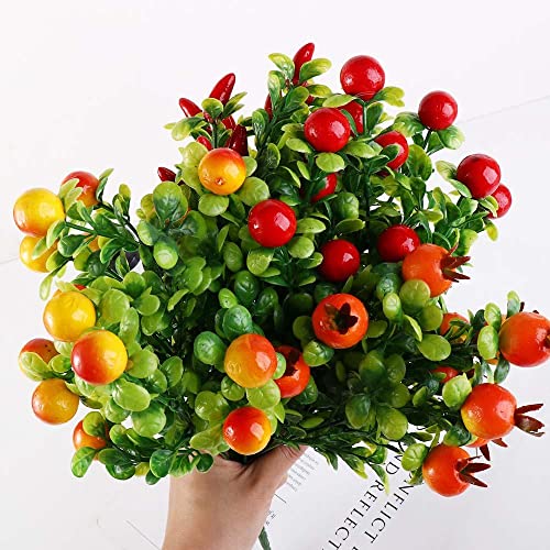 Chdhaltd Artificial Fruit Branch, Fake Artificial Fruit Picks,Simulation Fruits Tree Stem Branches For Vase,Garden Flower Arrangement(Round Fruit Orange Tree) #TOP3