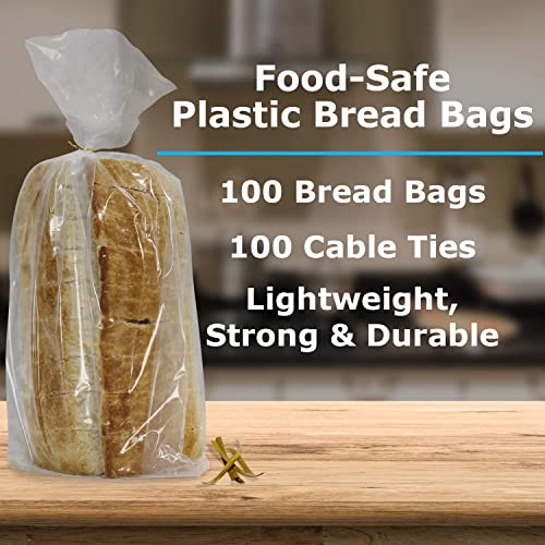 Blue Donuts Clear Bread Bag - 100 count / Includes 100 Cable Ties image_1
