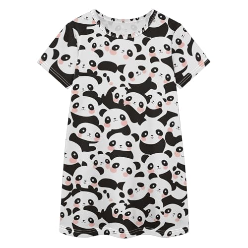 Vestido de verano para niñas con divertido diseño de pandas b&n