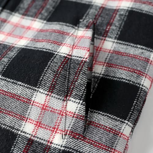Image of Dubinik Mens Shacket Flannel Shirt for Men Lightweight Jacket Casual Plaid Coat with Warm Lining Long Sleeve Button