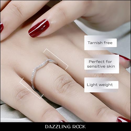 Dazzlingrock Collection 0.12 Cttw Round White Diamond Womens Anniversary Wedding Stackable Band Guard Ring, Available In 10K/14K/18K Solid Gold2