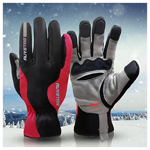 auvstar Guantes Bicicleta Invierno,Pantalla Táctil Cálida A Prueba Viento Antideslizante Guantes Esquí Inalentado Forro Polar MTB Bicicleta Carretera Guantes Deportivos para Hombres y Mujeres (L)