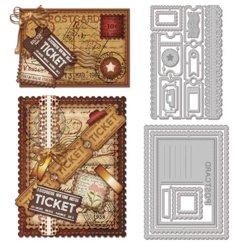 GLOBLELAND Fustelle Pasquali In Metallo 42 Pezzi - Set Con Conigli, Polli E Cornici Per Scrapbooking E Biglietti - 4