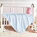 Eonkasp Soft Fleece Baby Blanket Ultra Cozy Blue Baby Blankets for Boys Warm and Lightweight Infant Toddler Newborn Receiving Gift with Reversible Stripes for Crib Stroller, 30x40 Inch, Light Blue