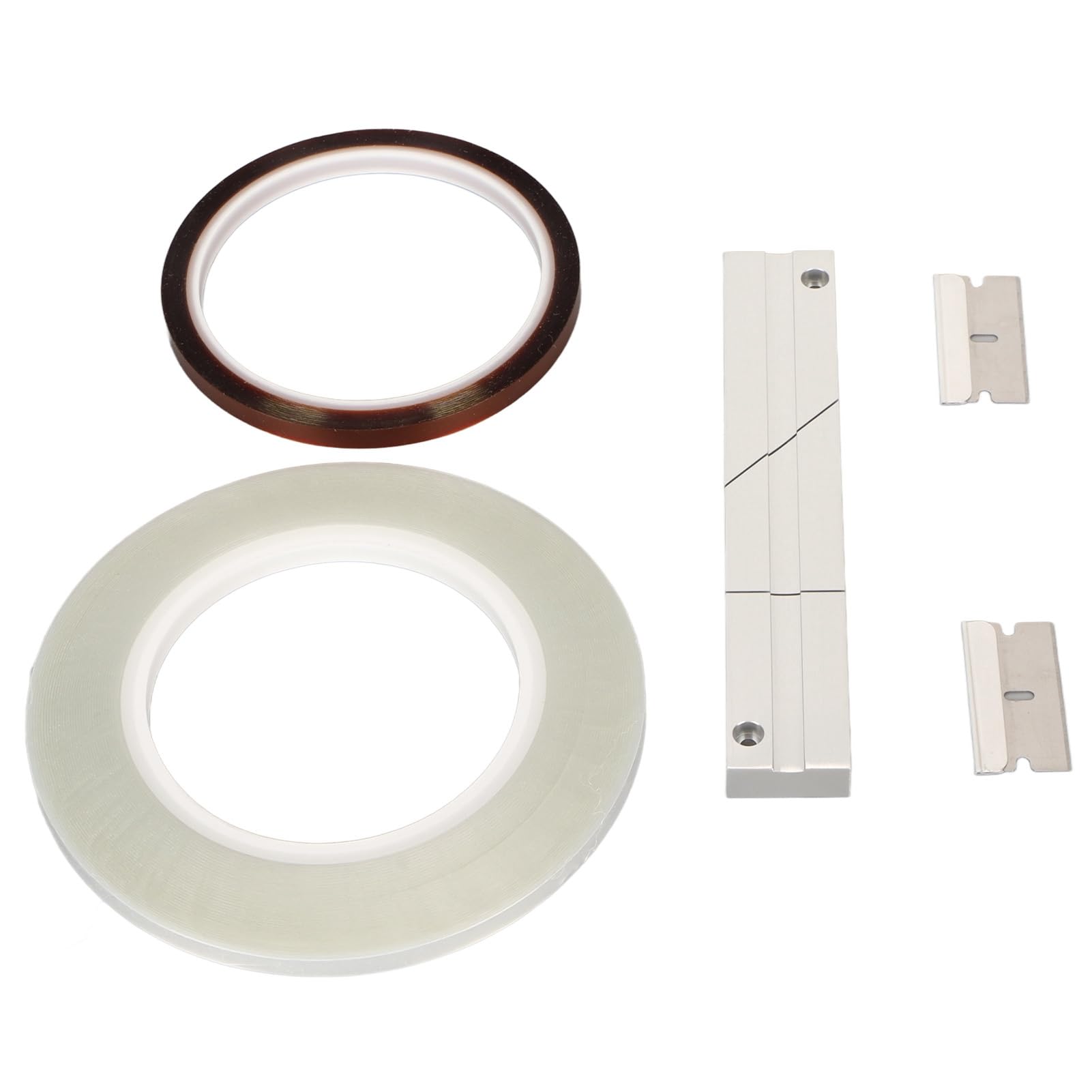 Ensemble d'épissure de Bande de 1/4 de 10 Pouces, Kit de Bloc d'épissure de Bande de Bande d'épissure, Bande Leader de Finition Anodisée Universelle pour Magnétophone à Bobine