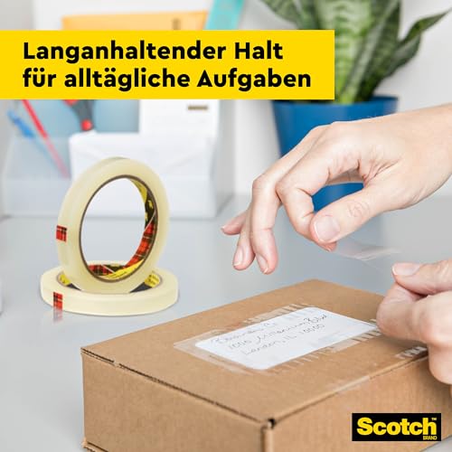 Scotch Transparentes Klebeband 550- 8 Rollen - 19mm x 33m - Durchsichtiges Allzweckband für Schule, Heim und Büro